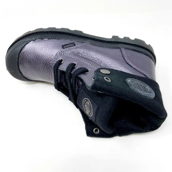 Palladium Baggy ML Zip Graphite Black Kids Leather Combat Boots 53456 063