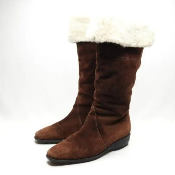 Pertti Palmroth Women's Size 38 Brown Suede Pull On Shearling Lined Winter Boots