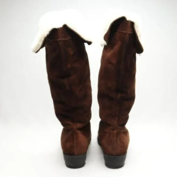 Pertti Palmroth Women's Size 38 Brown Suede Pull On Shearling Lined Winter Boots