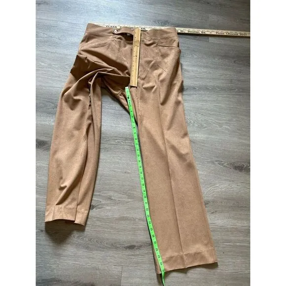 PHOENIX Clothes VTG Faux Suede Leather Equestrian 3 Piece Suit Mens 44 Reg 34/31