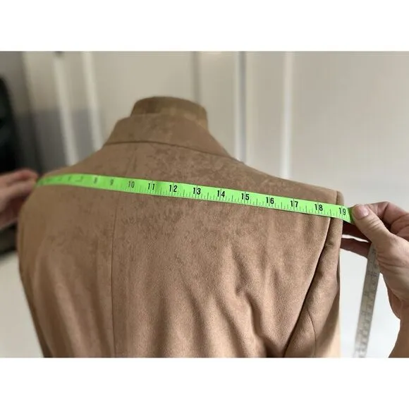 PHOENIX Clothes VTG Faux Suede Leather Equestrian 3 Piece Suit Mens 44 Reg 34/31