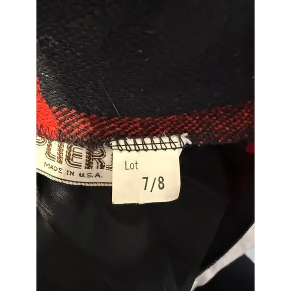 Pliers Vintage Buffalo Plaid Maxi Skirt Red Black Checkered Winter A-Line SZ.7/8