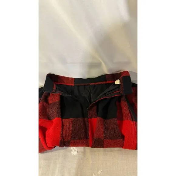 Pliers Vintage Buffalo Plaid Maxi Skirt Red Black Checkered Winter A-Line SZ.7/8