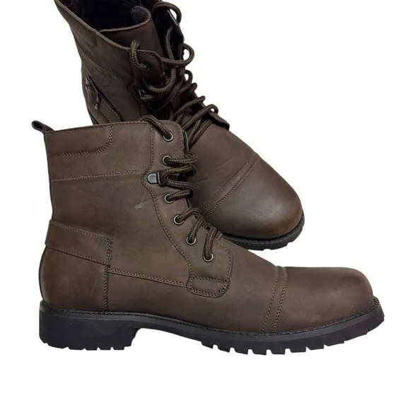 Polar Fox Men's Casual Dress Motorcycle Combat Mid-Top  Hiking Boots size 11