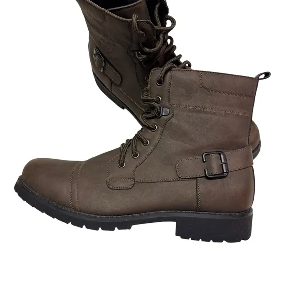 Polar Fox Men's Casual Dress Motorcycle Combat Mid-Top  Hiking Boots size 11