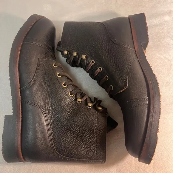 Polo Country Ralph Lauren Enville Boots Mens Sz 13D Brown Leather Cap Toe Ankle