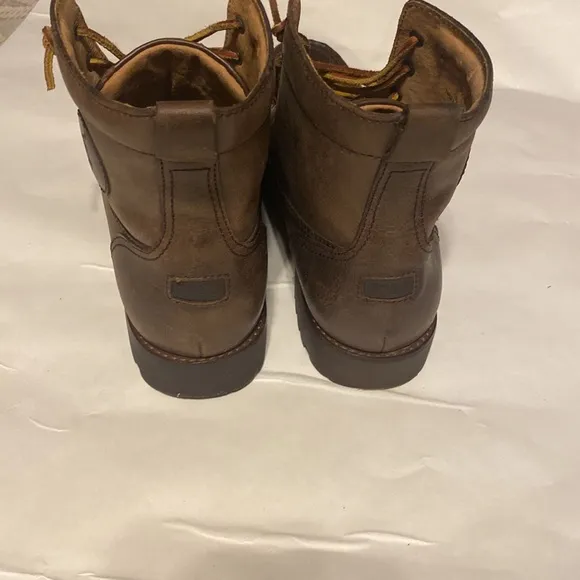POLO RALPH LAUREN MENS BROWN LEATHER BOOTS SIZE 9D IN EXCELLENT CONDITION