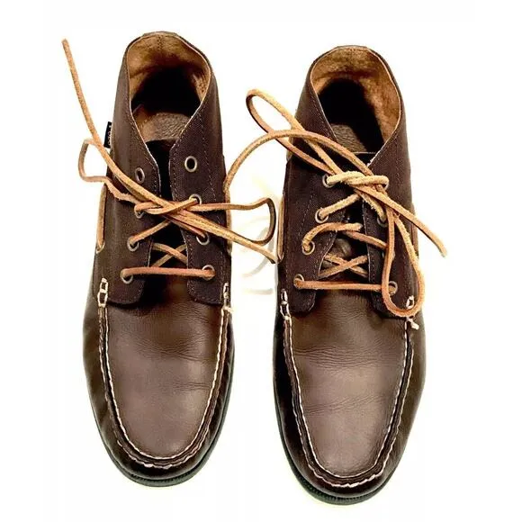 POLO Ralph Lauren RRL Brawley Brown Leather and Canvas Boots Mens 13 Fast Ship