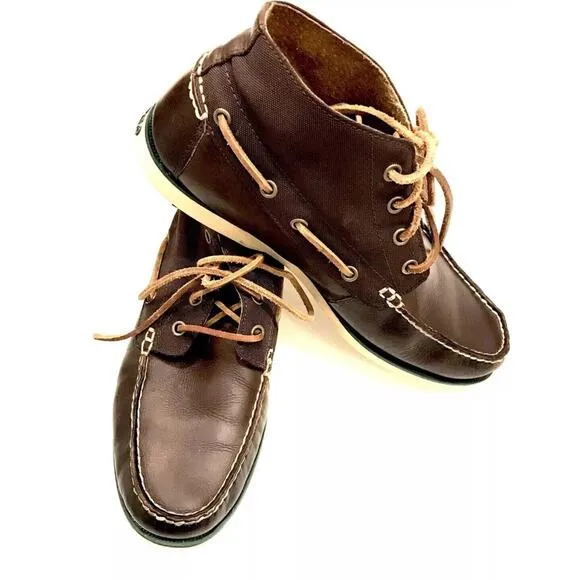 POLO Ralph Lauren RRL Brawley Brown Leather and Canvas Boots Mens 13 Fast Ship
