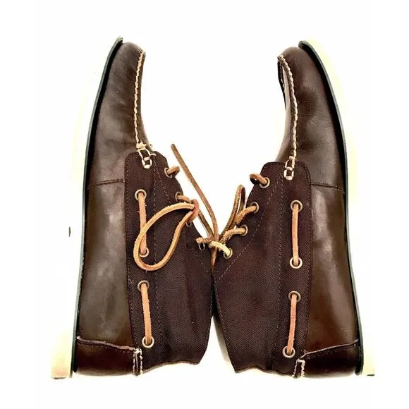 POLO Ralph Lauren RRL Brawley Brown Leather and Canvas Boots Mens 13 Fast Ship