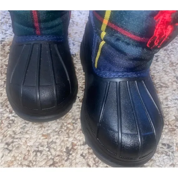 Polo Ralph Lauren Toddler Boys Removable Snow Boots Blue Red Logo Boy's Sz  7