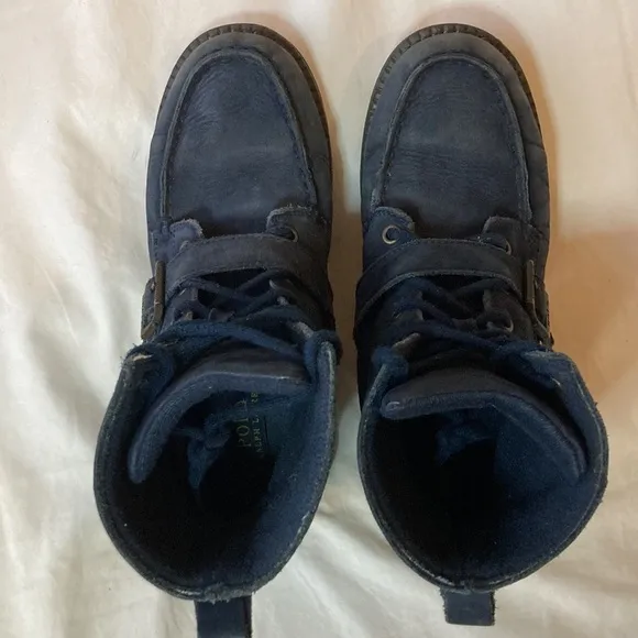 POLO Ranger Mallet Bear Boots Leather Youth 5 Embroidered