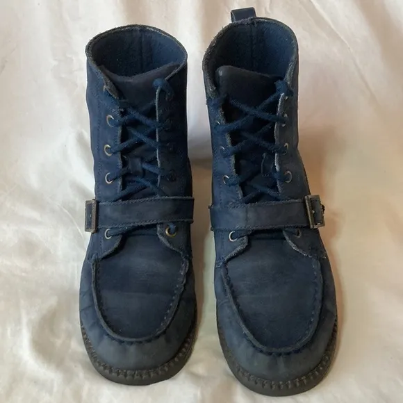 POLO Ranger Mallet Bear Boots Leather Youth 5 Embroidered
