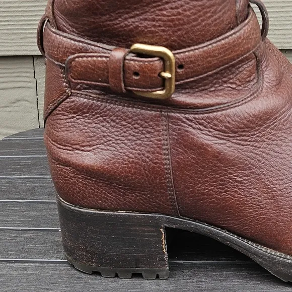 Prada Leather Riding Boots Chocolate Brown Tall Boot Equestrian Womens Size 38