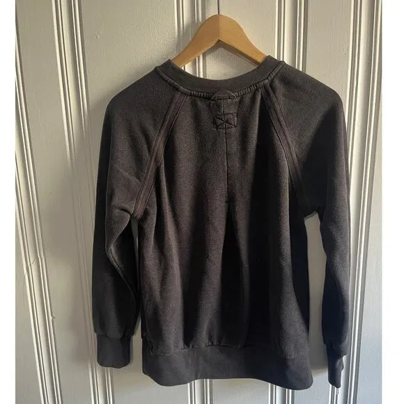 Prana dark grey pullover cozy up crew size extra small