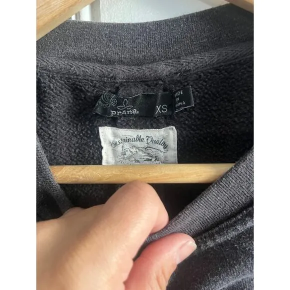 Prana dark grey pullover cozy up crew size extra small