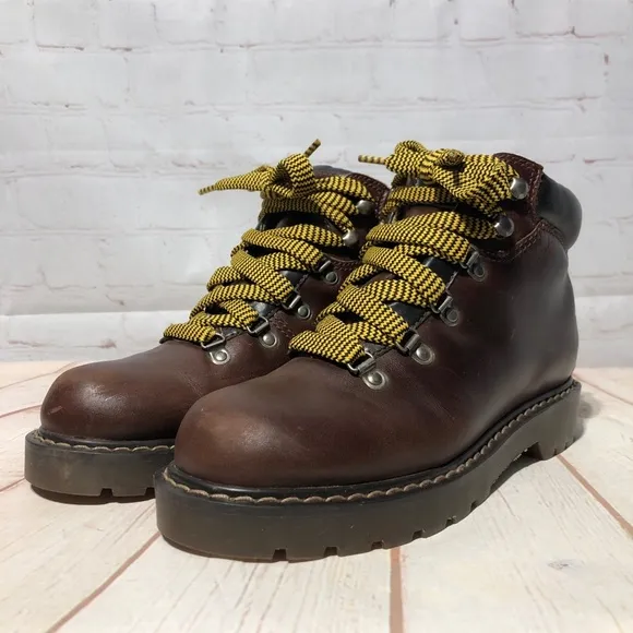Prima Royale Brown Leather Lace Up Hiking Boots Size 8.5