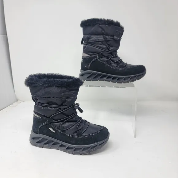 Primigi Toddler Girls 11.5 / EU 29 Fuzzy Gore-tex Black Snow Boots