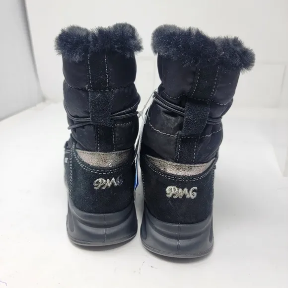 Primigi Toddler Girls 11.5 / EU 29 Fuzzy Gore-tex Black Snow Boots