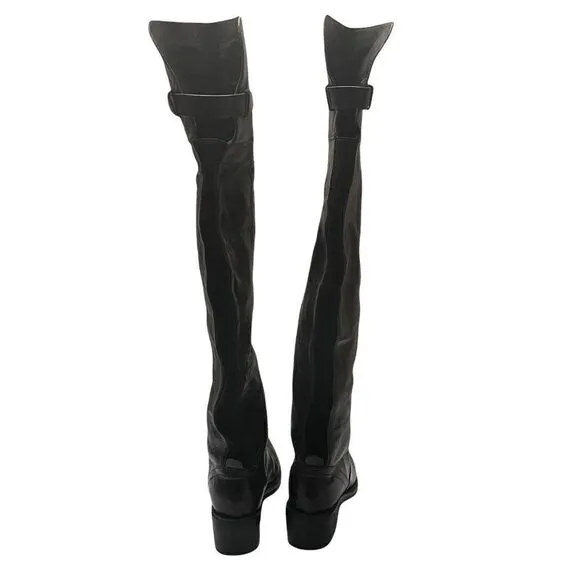 Rag &amp; Bone Brown Leather Equestrian Riding Knee High Stretch 2” Boots