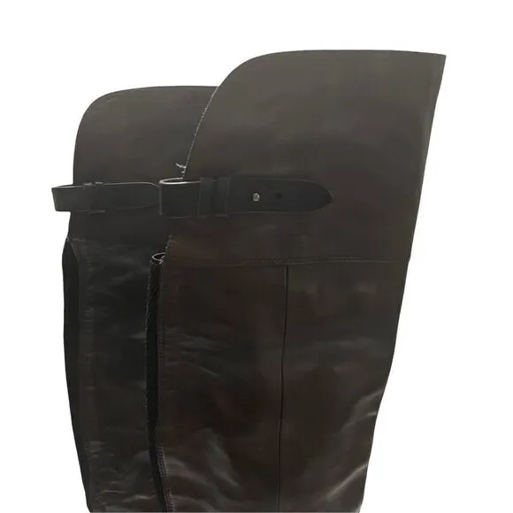 Rag &amp; Bone Brown Leather Equestrian Riding Knee High Stretch 2” Boots