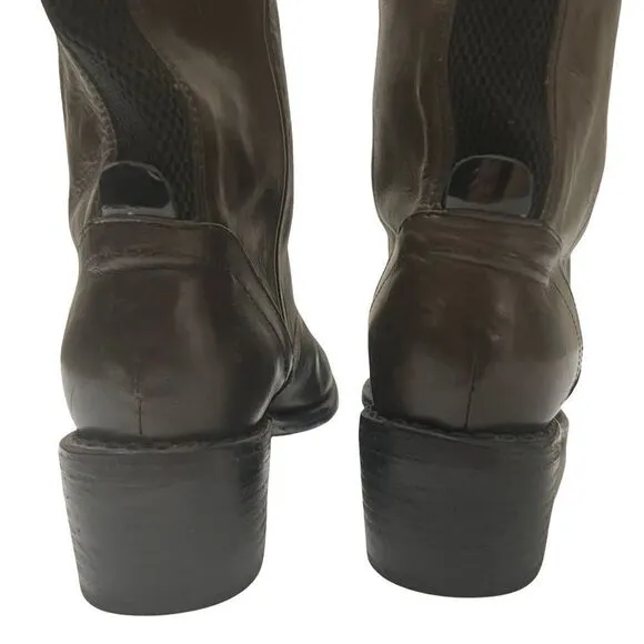 Rag &amp; Bone Brown Leather Equestrian Riding Knee High Stretch 2” Boots