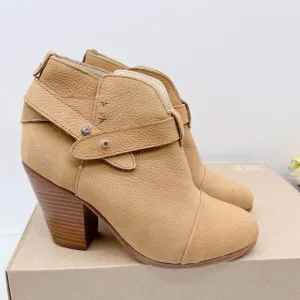 Rag &amp; Bone Harrow Women's Ankle Boots Heels Camel Tan Leather EU 37 US 7