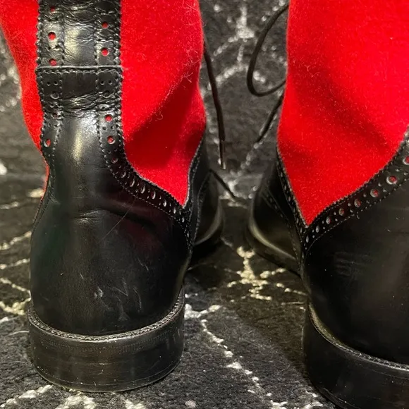 Ralph Lauren Collection Stylish Red and Black Riding Boots