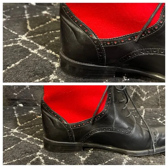 Ralph Lauren Collection Stylish Red and Black Riding Boots