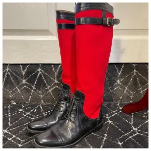 Ralph Lauren Collection Stylish Red and Black Riding Boots