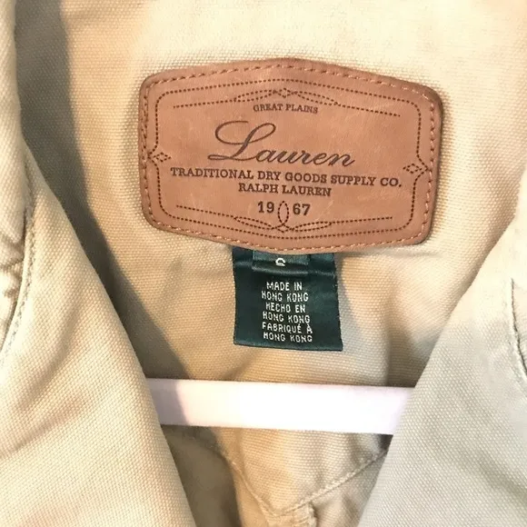 Ralph Lauren floral embroidered khaki jacket, S
