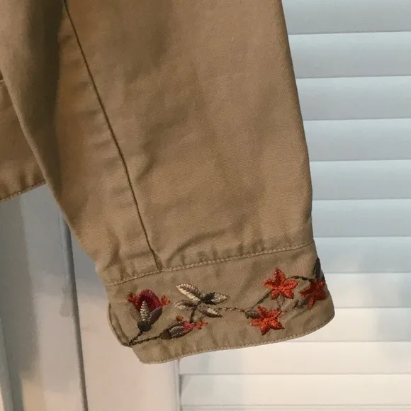 Ralph Lauren floral embroidered khaki jacket, S