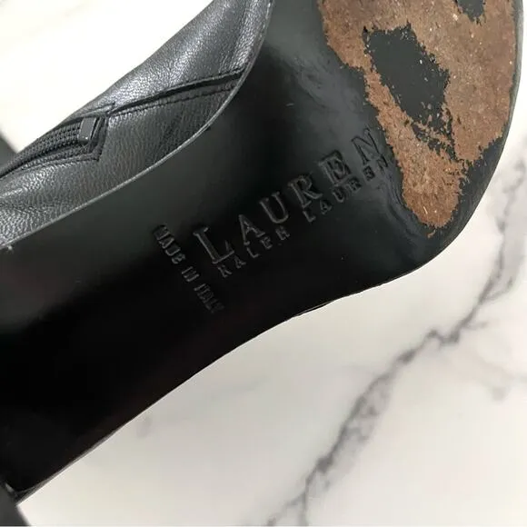 Ralph Lauren knee high leather boots Matrix  Classic black quiet luxury Size 8.5