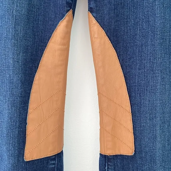 Ralph Lauren Riding Jeans Leather Patch Inner Knee Tan Medium Wash 14 Waist 34