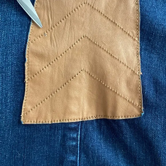 Ralph Lauren Riding Jeans Leather Patch Inner Knee Tan Medium Wash 14 Waist 34