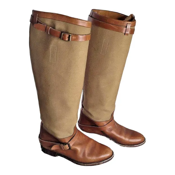 Ralph Lauren vtg horse riding boots Equestrian womens sz 6.5B brown tall Italy