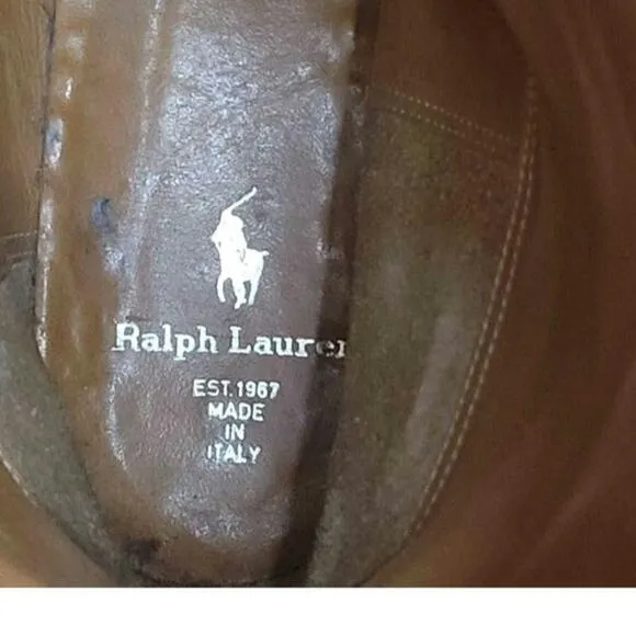 Ralph Lauren vtg horse riding boots Equestrian womens sz 6.5B brown tall Italy