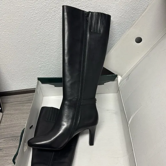 Ralph Lauren Women's Eastwell Faux Leather Knee High Dress Boots