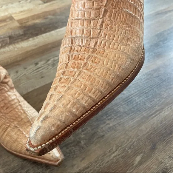Rancho croc embossed leather cowboy boots 28 1/2