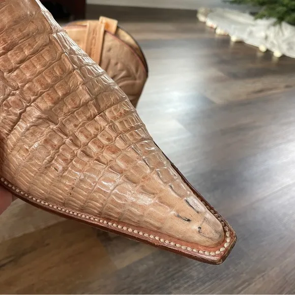 Rancho croc embossed leather cowboy boots 28 1/2