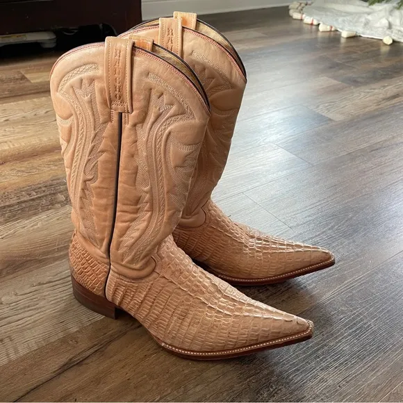 Rancho croc embossed leather cowboy boots 28 1/2
