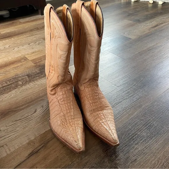 Rancho croc embossed leather cowboy boots 28 1/2