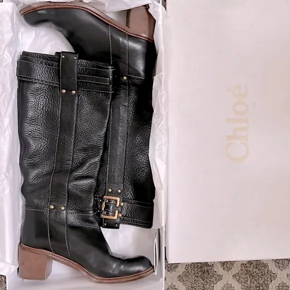 Rare Chloe Leather Equestrian Boots