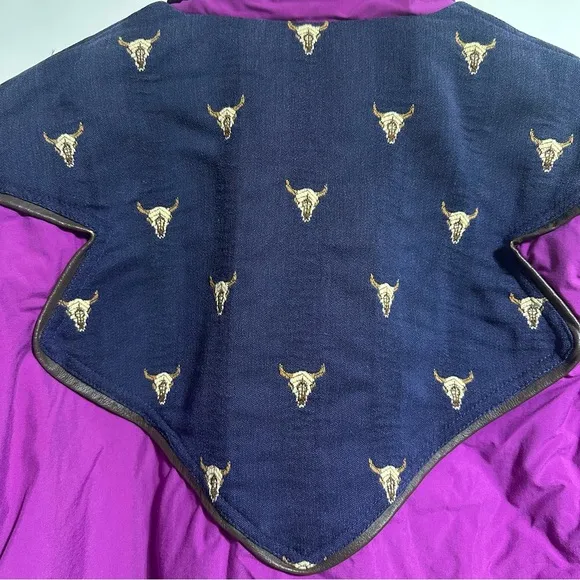 Rare Kenny Rogers purple pink western Longhorn cow winter ski coat jacket large