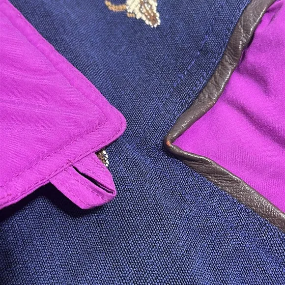Rare Kenny Rogers purple pink western Longhorn cow winter ski coat jacket large