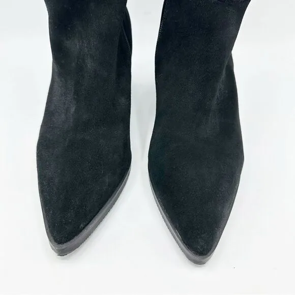 REAL Leather Blondo Tallis Knee High Waterproof Black Suede Block Heel Boots 9