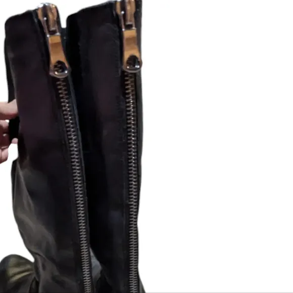 Remonte Womens Black Leather Tall Riding Boots Fleece Lined Size 41 US 9.5