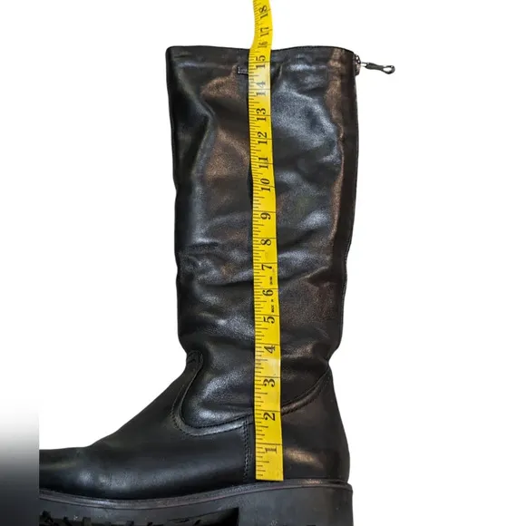 Remonte Womens Black Leather Tall Riding Boots Fleece Lined Size 41 US 9.5