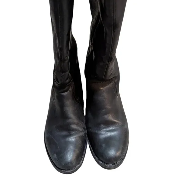 Remonte Womens Black Leather Tall Riding Boots Fleece Lined Size 41 US 9.5