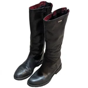 Remonte Womens Black Leather Tall Riding Boots Fleece Lined Size 41 US 9.5